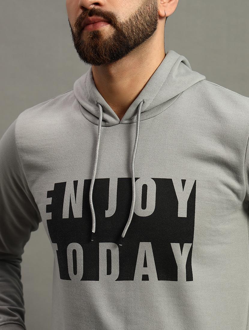 men regular fit chest print hood neck sweatshirt - 21645032 - Standard Image - 4