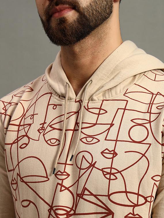men regular fit front print hood neck sweatshirt - 21645033 - Standard Image - 4