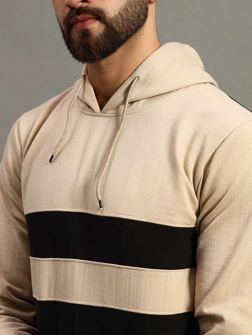 men regular fit color block hood neck sweatshirt - 21645035 -  Standard Image - 4