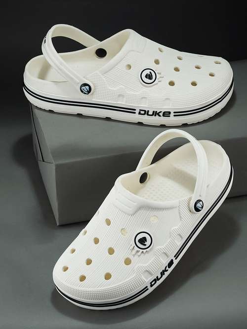men white solid clogs