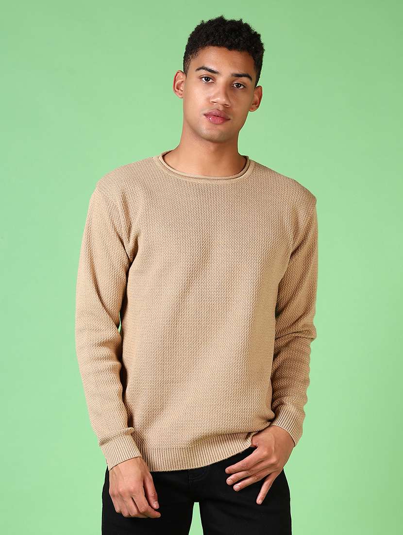 men long sleeves plain pullover