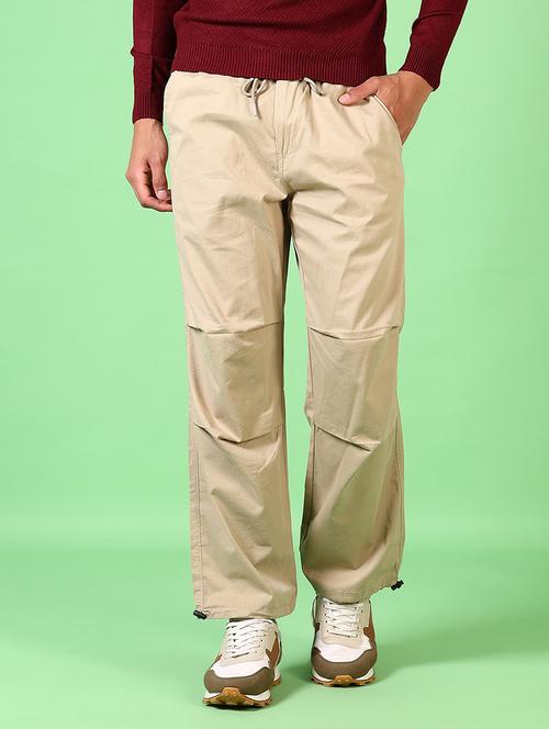 men solid mid rise flat front casual trouser - 21645092 - Standard Image - 0