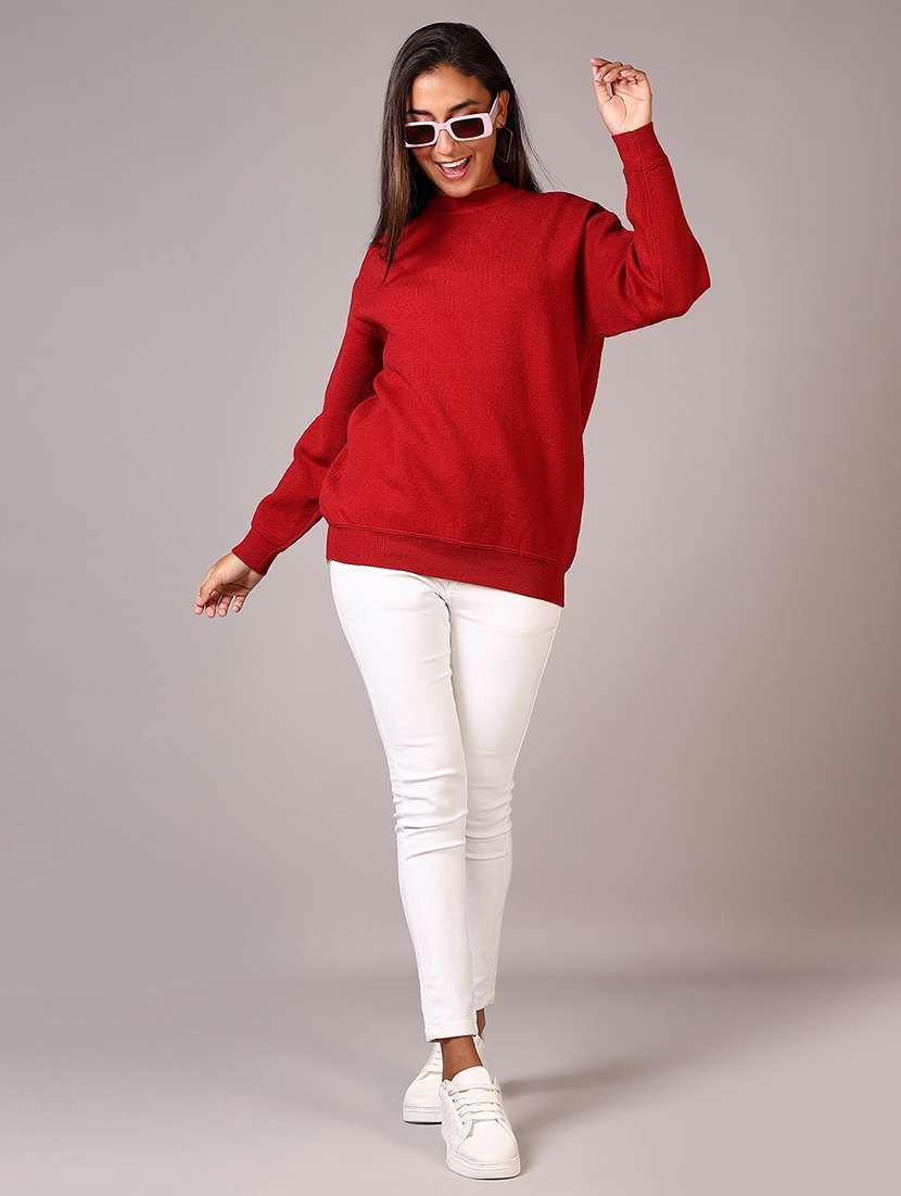 women solid long sleeve pullover - 21645252 -  Standard Image - 4