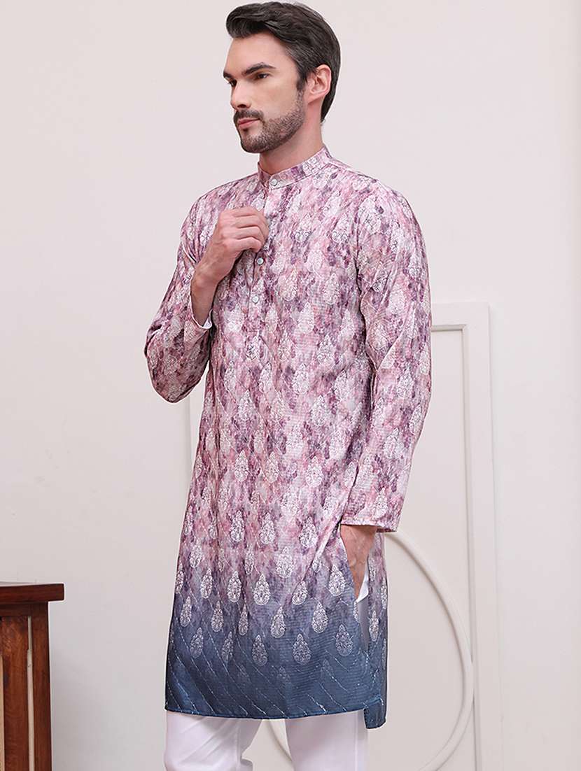 men embroidered long sleeves kurta - 21645324 -  Standard Image - 1