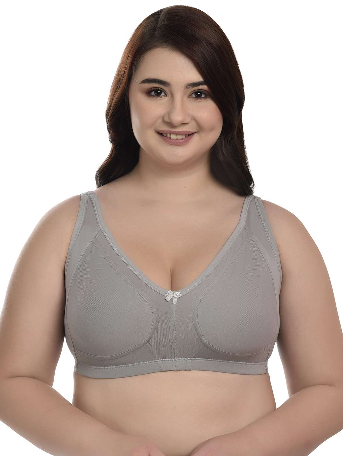 women solid plus size bra
