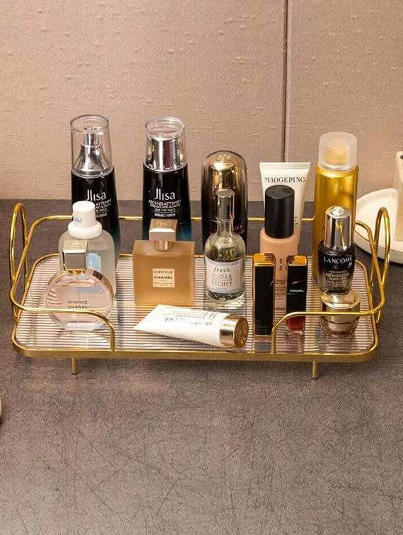 silver martini make-up organizer