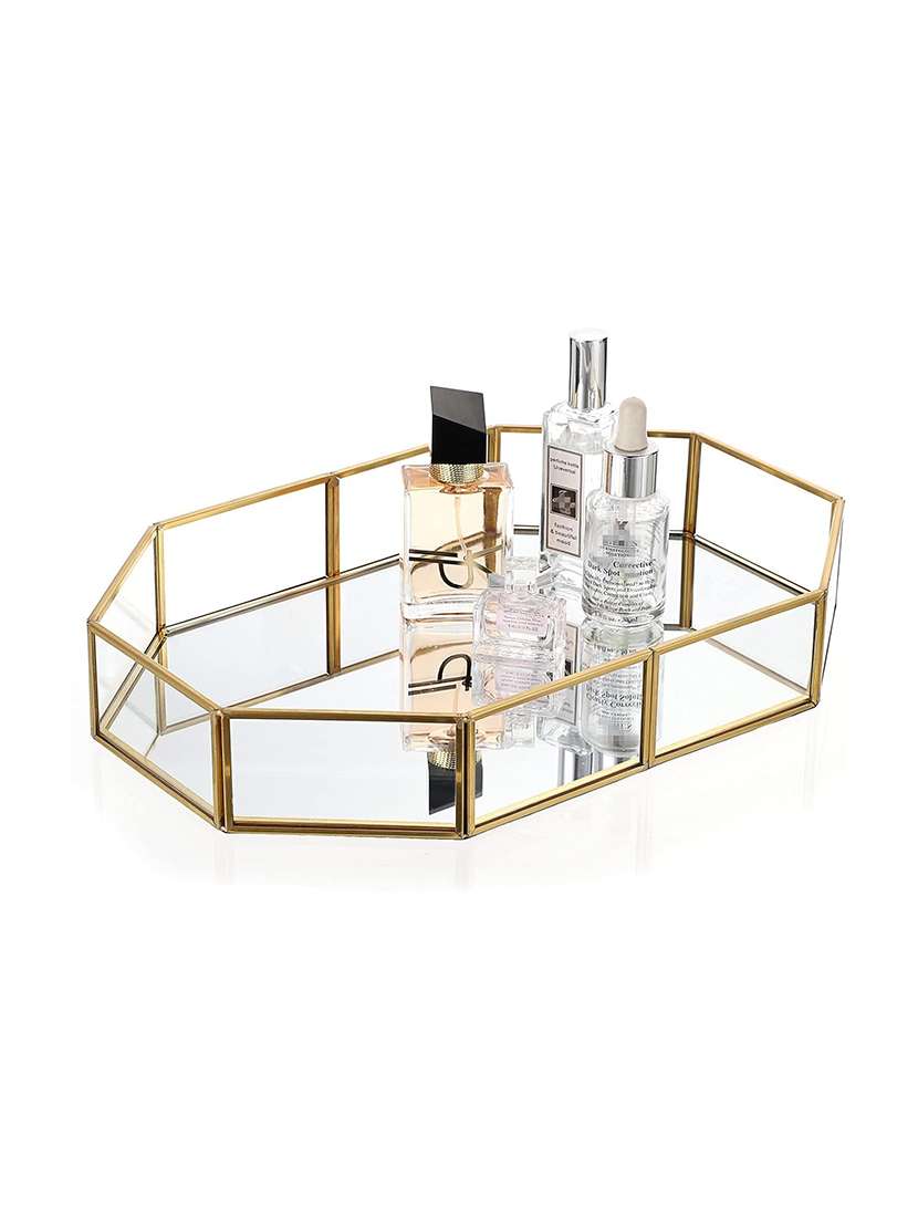 silver martini make-up organizer
