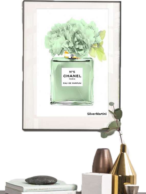 luxury bloom chanel art wall painting