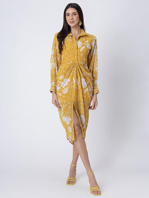 women long sleeves floral printed sheath dress - 21645462 -  Standard Image - 0