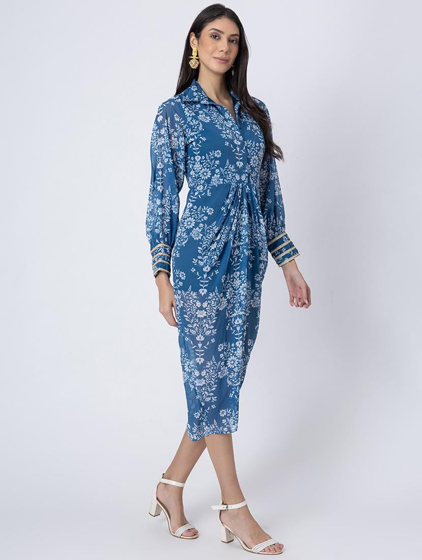 women floral print georgette bodycon dress - 21645464 -  Standard Image - 1