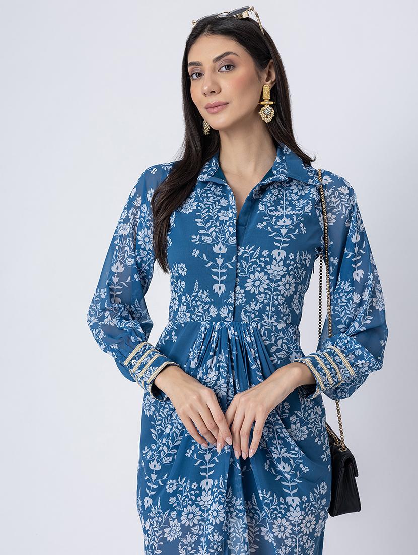 women floral print georgette bodycon dress - 21645464 - Standard Image - 4