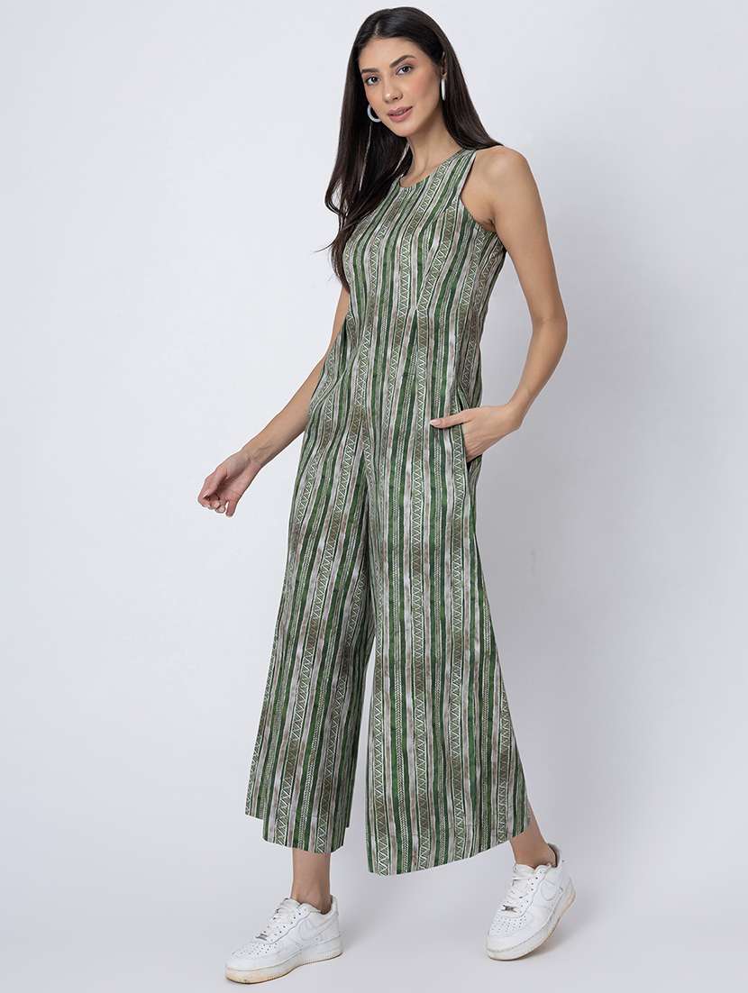 women printed sleeveless jumpsuit - 21645494 -  Standard Image - 1