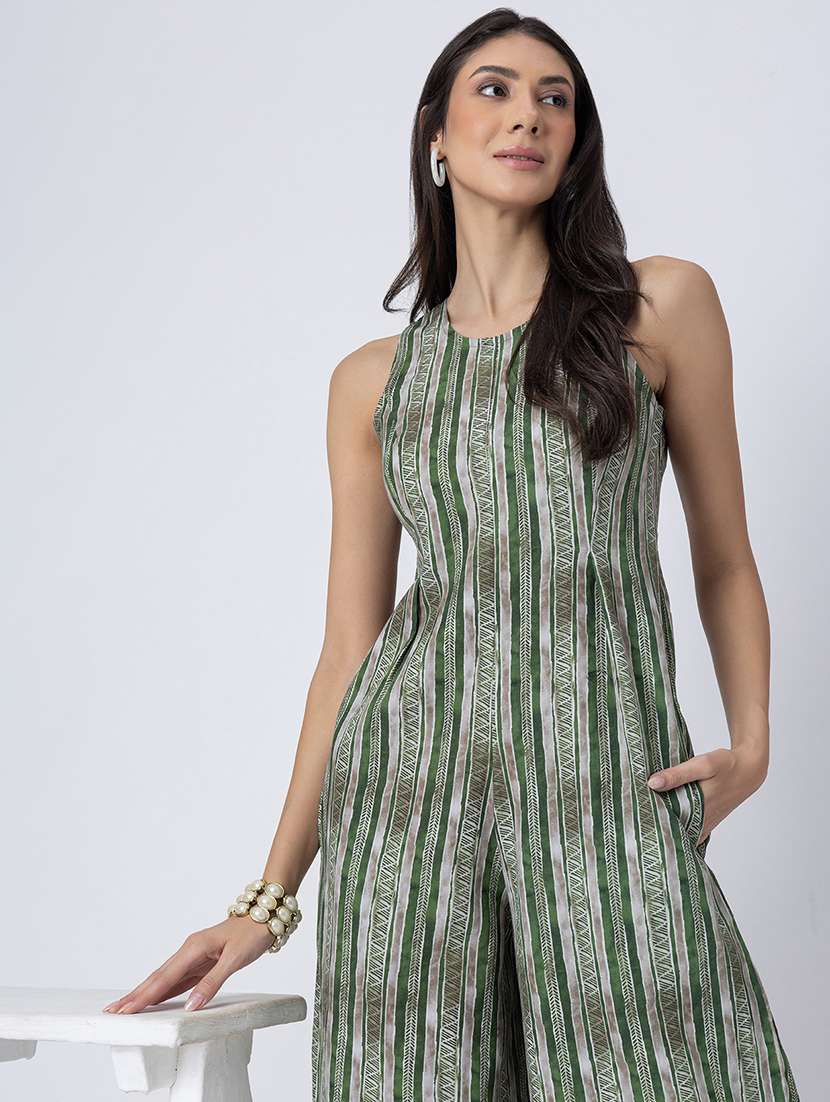 women printed sleeveless jumpsuit - 21645494 -  Standard Image - 4