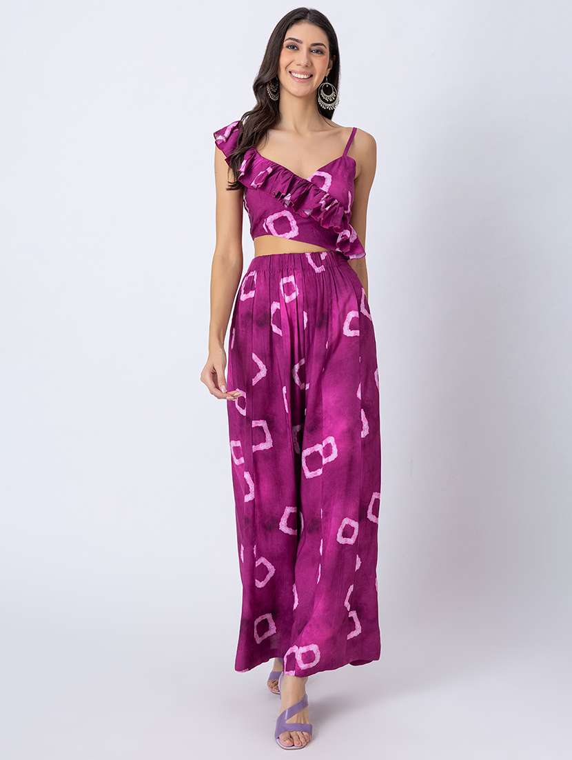pink rayon full leg  jumpsuit