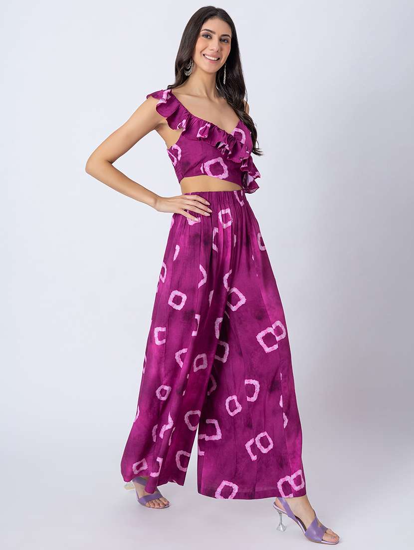 pink rayon full leg  jumpsuit - 21645501 -  Standard Image - 1