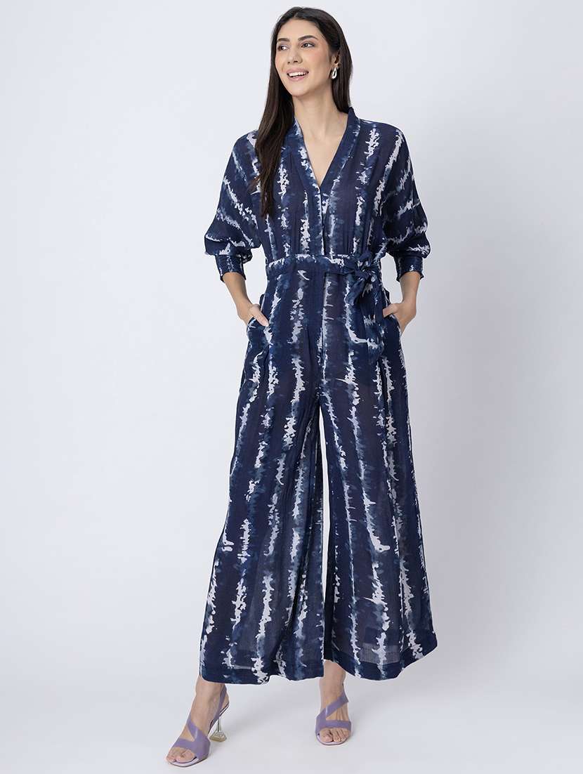 women printed full length jumpsuit