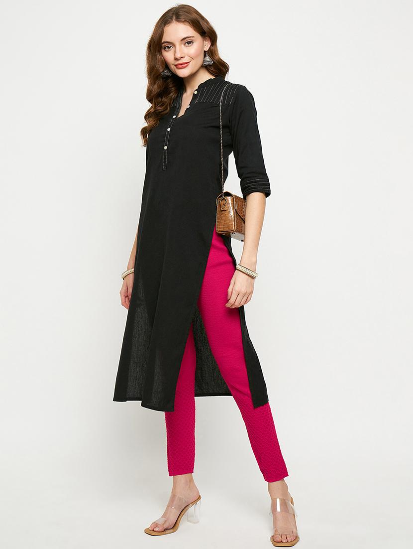 women solid ankle length leggings - 21645545 - Standard Image - 4