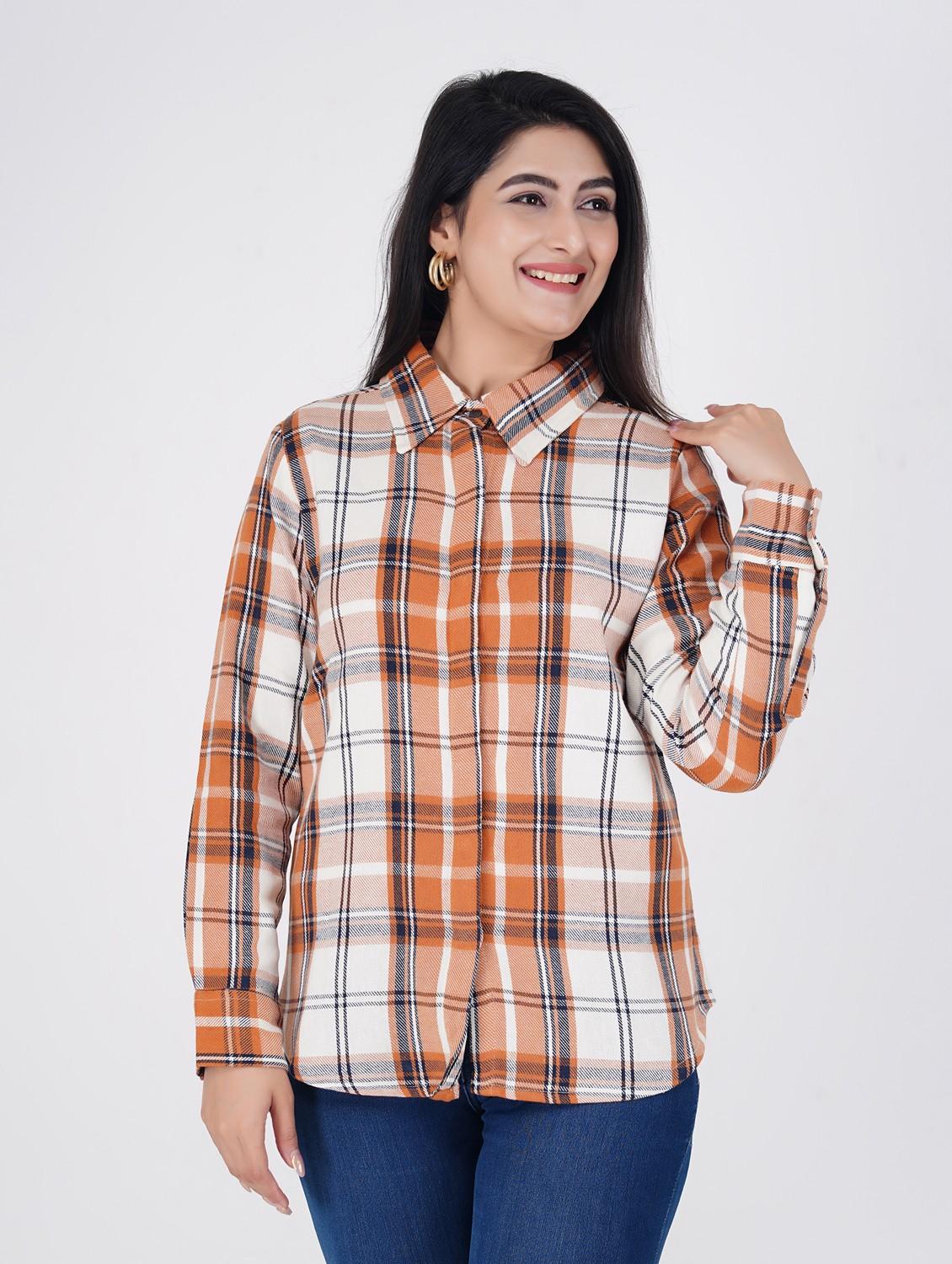 women checkered cotton shirt - 21645575 -  Zoom Image - 0