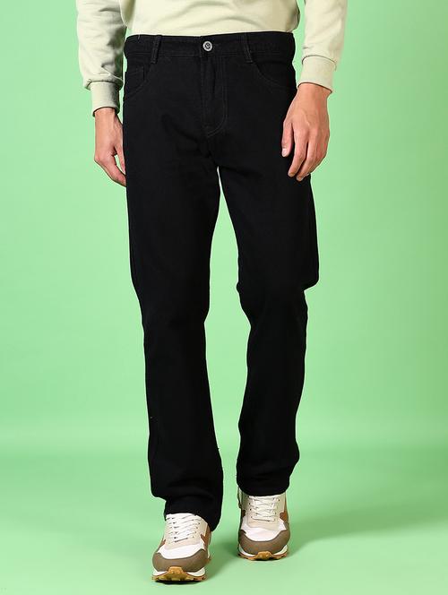 men mid rise straight fit plain denim jean - 21645586 - Standard Image - 0