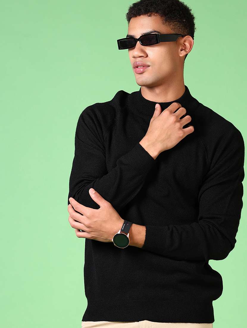 men solid long sleeve pullover - 21645600 -  Standard Image - 1