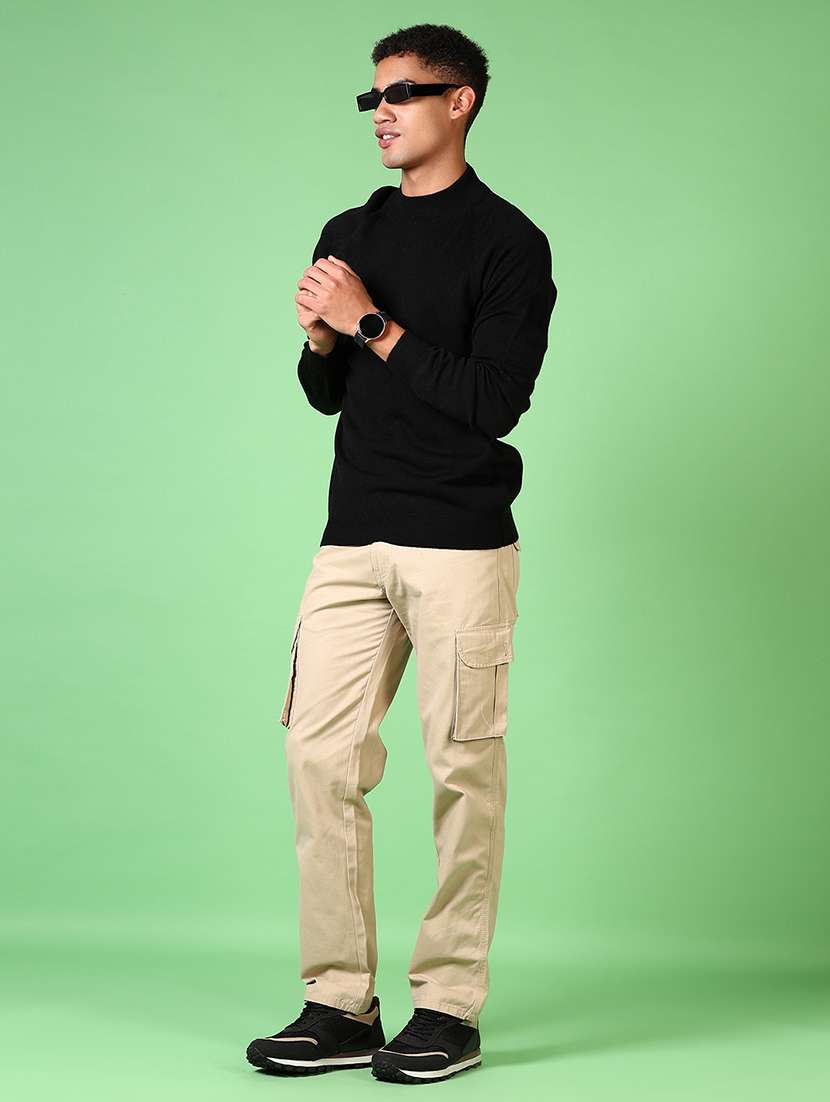 men solid long sleeve pullover - 21645600 -  Standard Image - 4