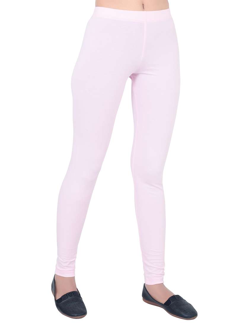 women plain ankle length mid rise leggings - 21645740 -  Standard Image - 1