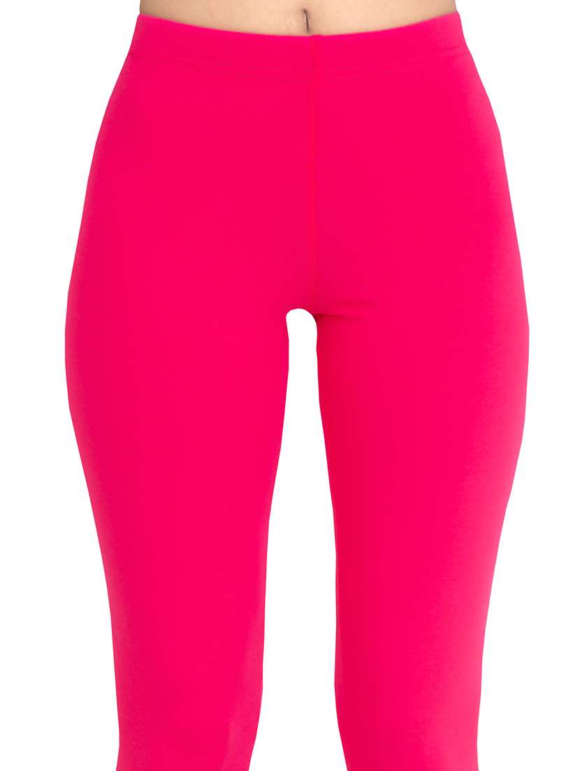 women plain ankle length mid rise leggings - 21645754 -  Standard Image - 4