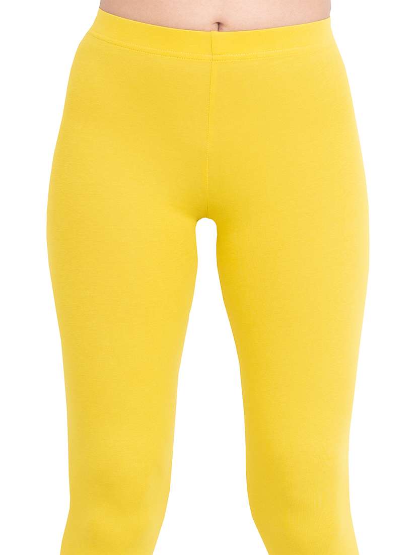 women plain ankle length mid rise leggings - 21645759 -  Standard Image - 4