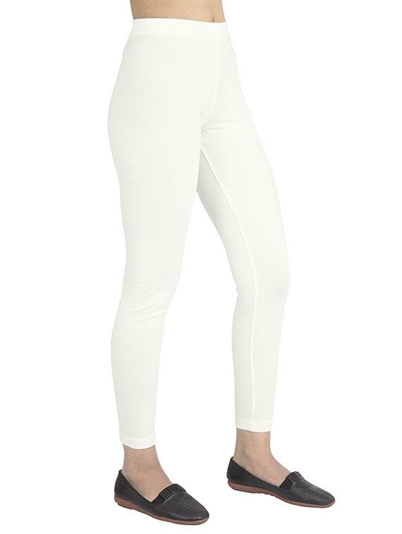 women plain ankle length mid rise leggings - 21645761 -  Standard Image - 1