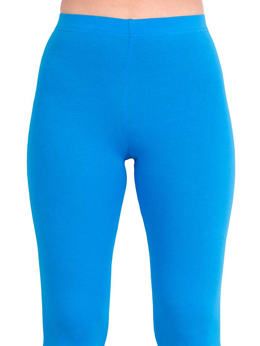 women plain ankle length mid rise leggings - 21645764 -  Standard Image - 4