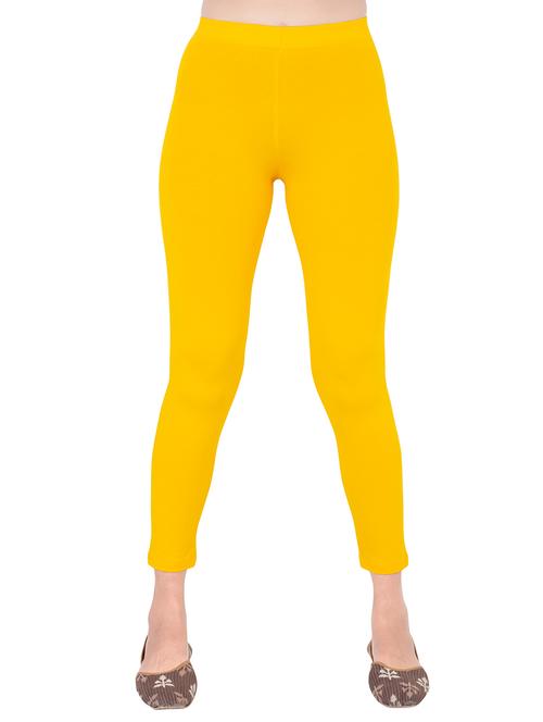 women plain ankle length mid rise leggings - 21645767 - Standard Image - 0