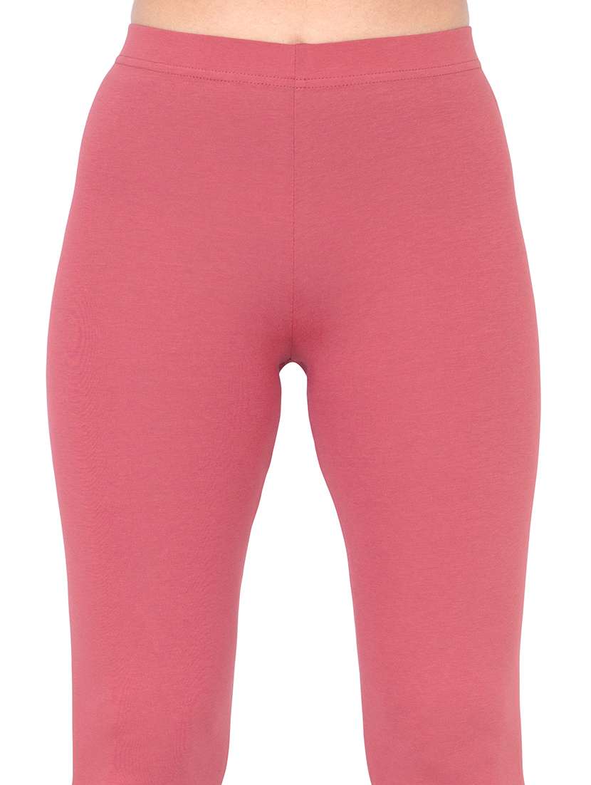 women plain ankle length mid rise leggings - 21645773 -  Standard Image - 4