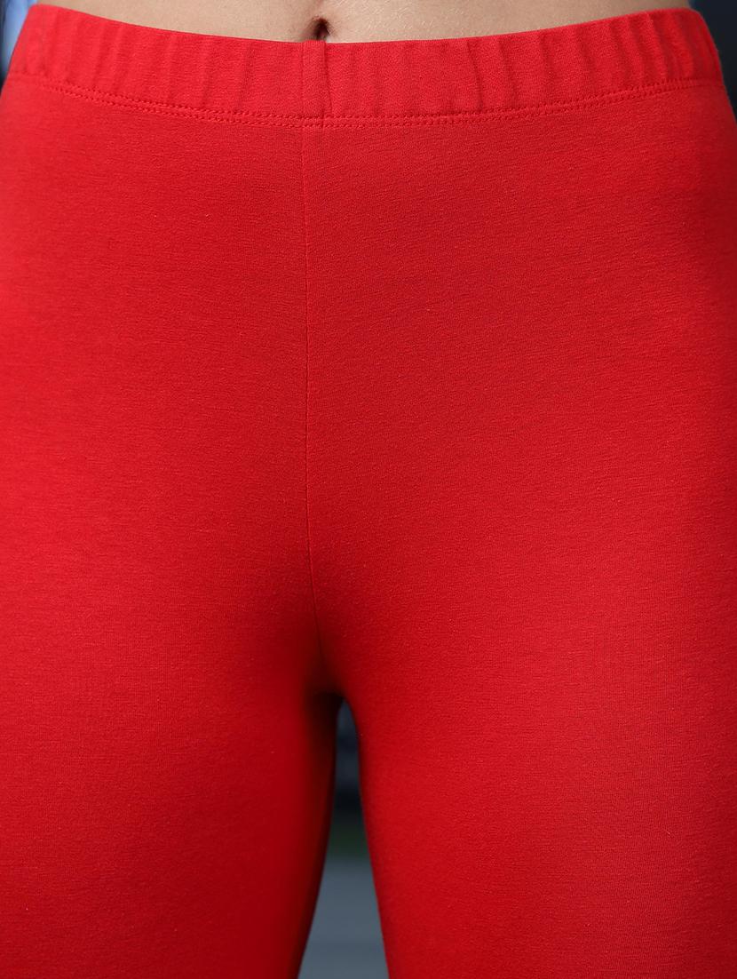 women plain ankle length mid rise leggings - 21645780 - Standard Image - 6