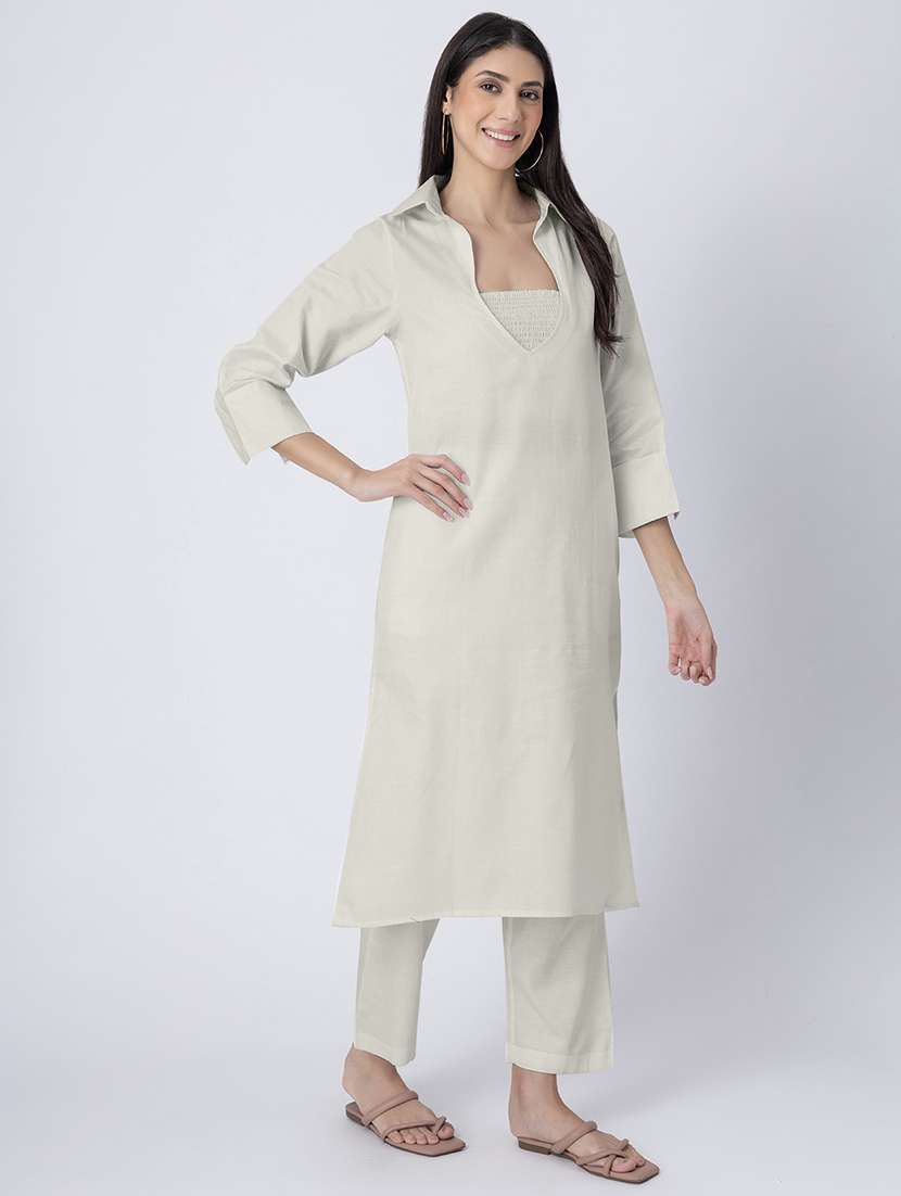 women solid kurta pant set with tube top - 21645790 -  Standard Image - 1