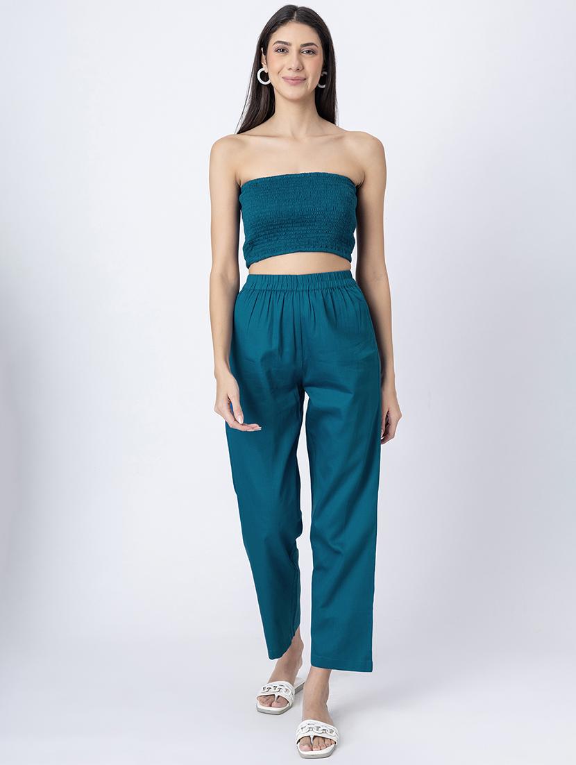 women solid kurta pant set with tube top - 21645792 - Standard Image - 4