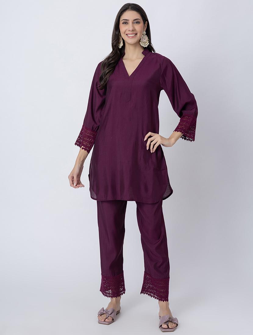 women solid mandarin neck a-line kurti - 21645805 - Zoom Image - 0