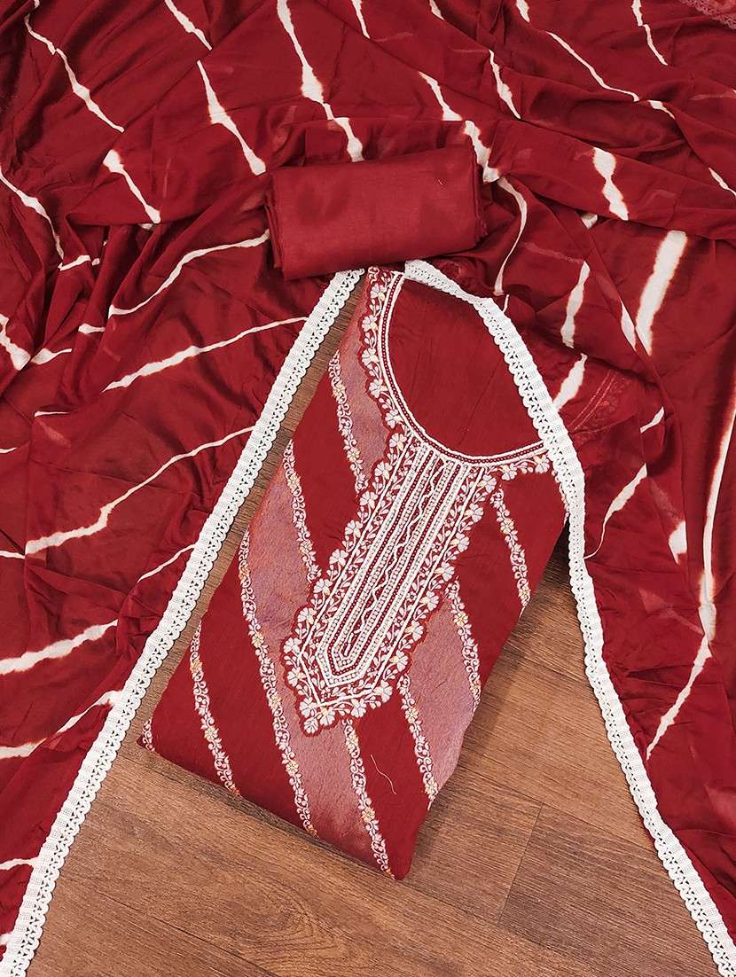 women self design zari work 3-piece unstitched dress material  - 21645866 -  Standard Image - 1