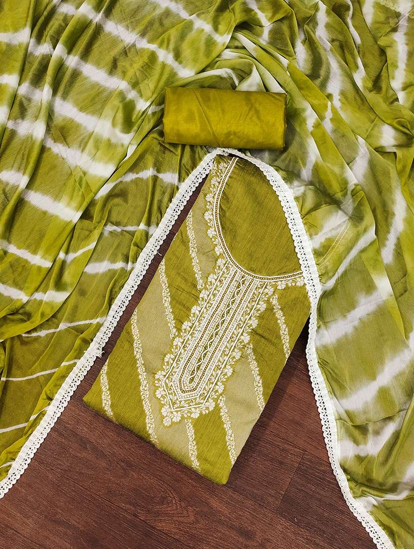 women self design zari work 3-piece unstitched dress material  - 21645867 -  Standard Image - 1