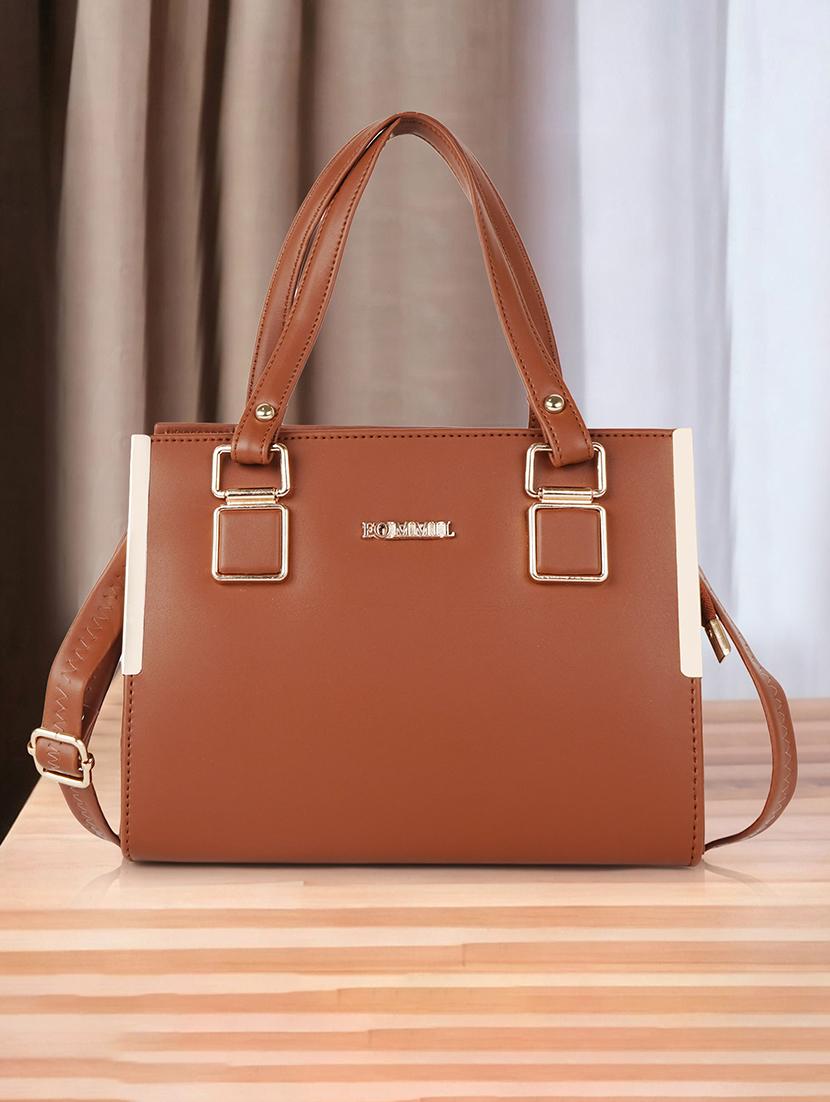 tan leatherette (pu) handbag - 21645998 - Zoom Image - 0