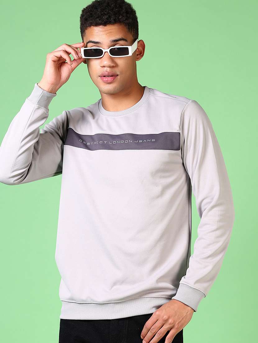 men color block long sleeve sweatshirt - 21646003 -  Standard Image - 1
