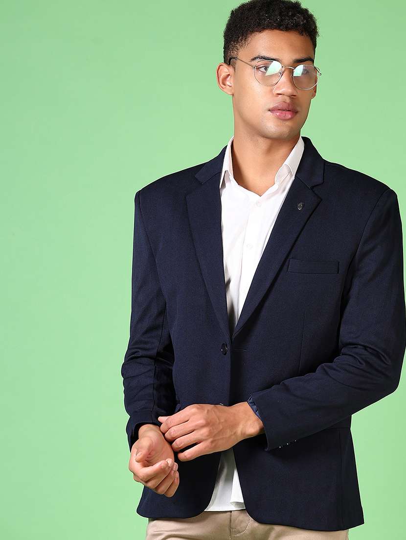 men long sleeves striped single breasted casual blazer - 21646055 -  Standard Image - 1