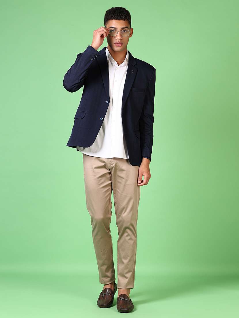 men long sleeves striped single breasted casual blazer - 21646055 -  Standard Image - 4