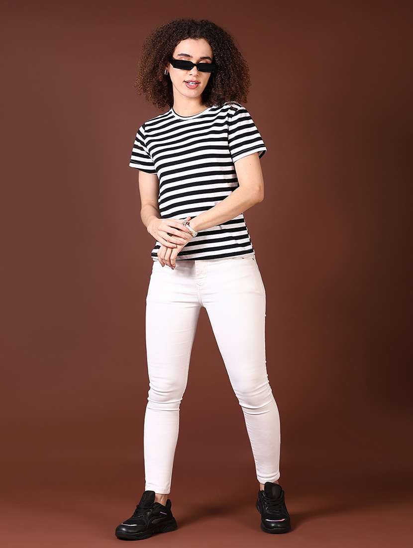 women striped short sleeves t-shirt - 21646088 -  Standard Image - 4