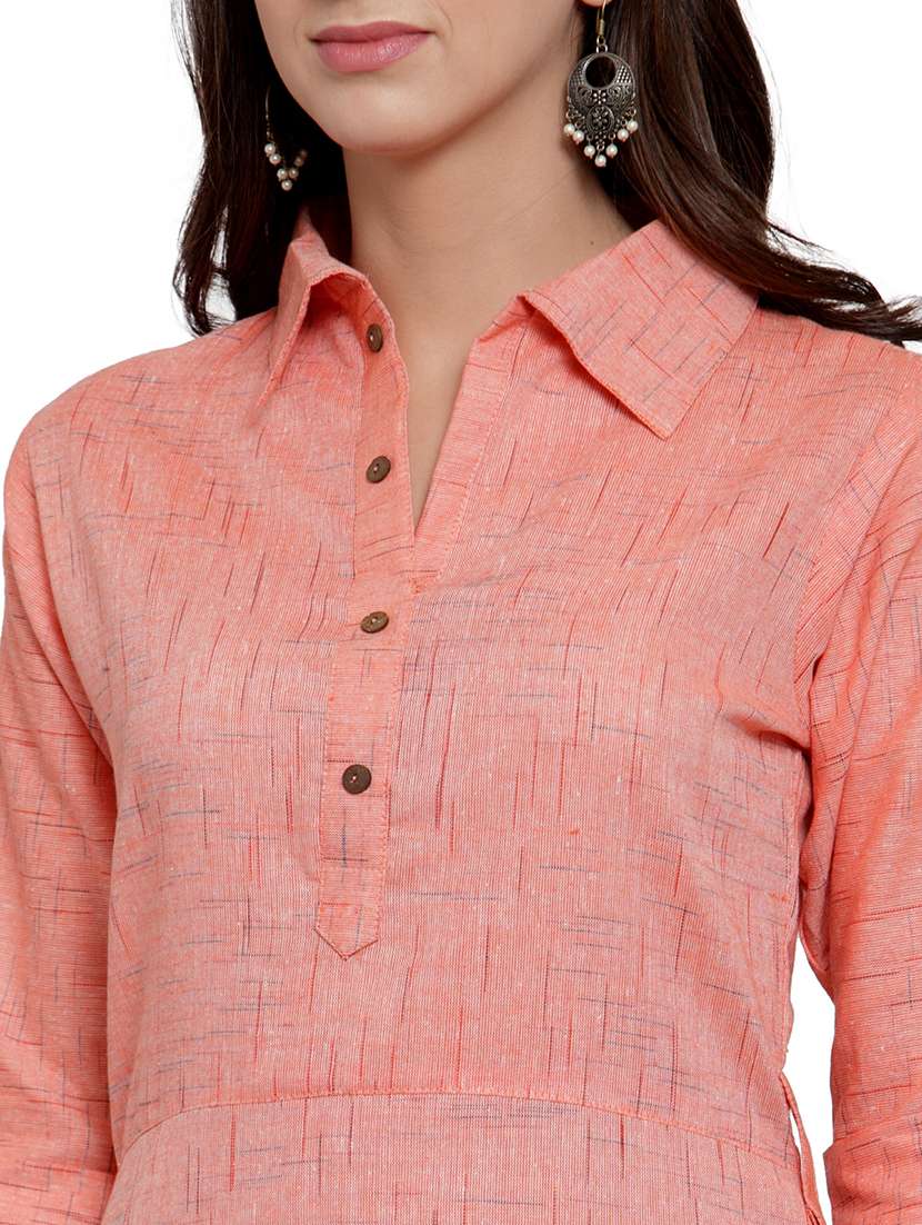 women self design three quarter sleeve a-line kurta - 21646383 -  Standard Image - 4