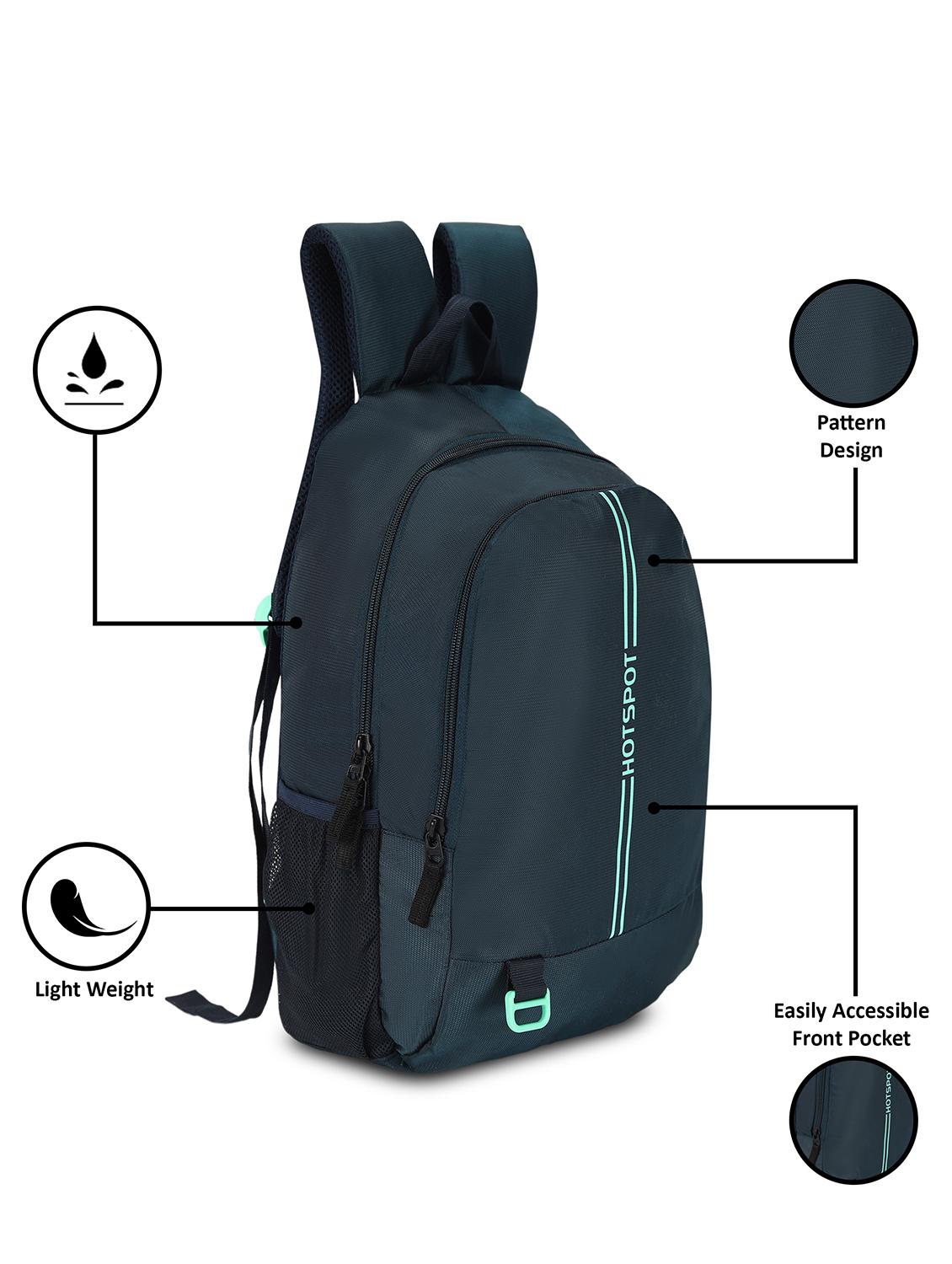 men solid teal polyester regular backpack - 21646498 - Standard Image - 1