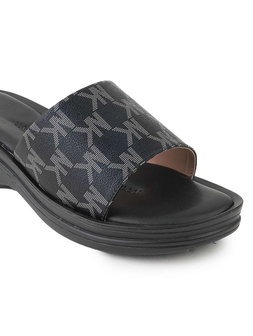 black slip on wedges - 21646519 -  Standard Image - 4