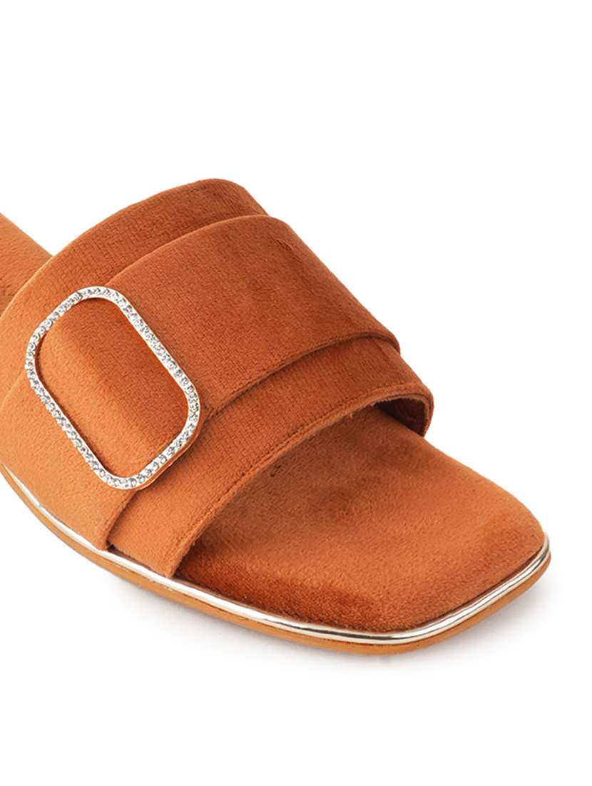 women tan slip on sandal - 21646531 - Standard Image - 4