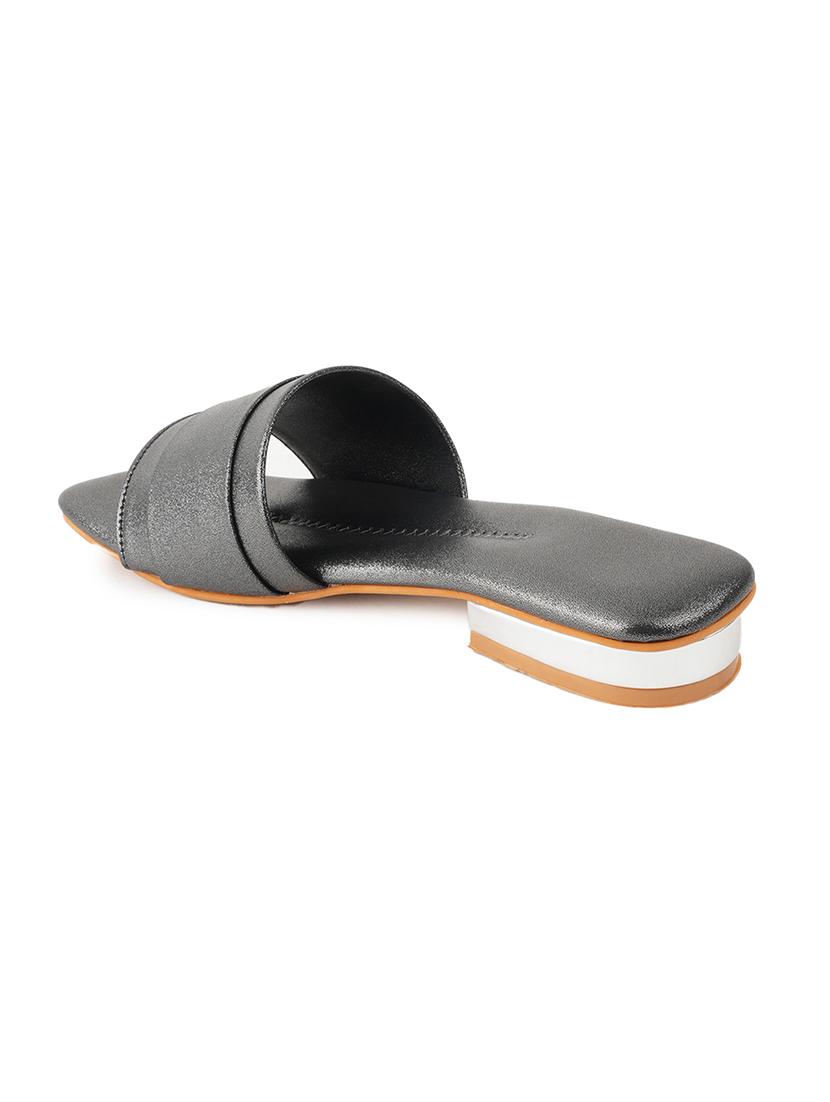 grey synthetic slip on sandals - 21646532 - Standard Image - 4