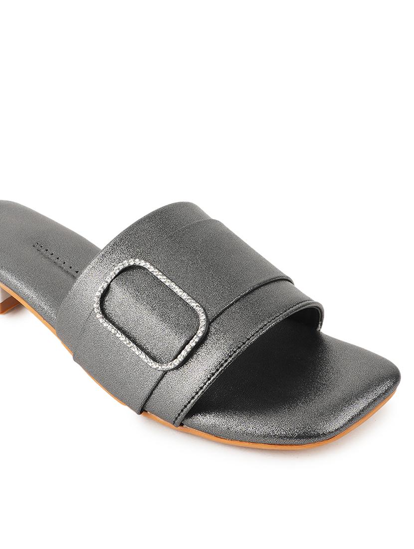 grey synthetic slip on sandals - 21646532 - Standard Image - 6