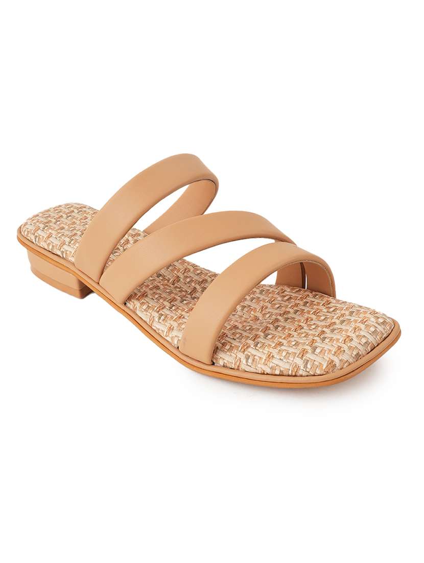 women beige slip on sandal - 21646545 - Standard Image - 1